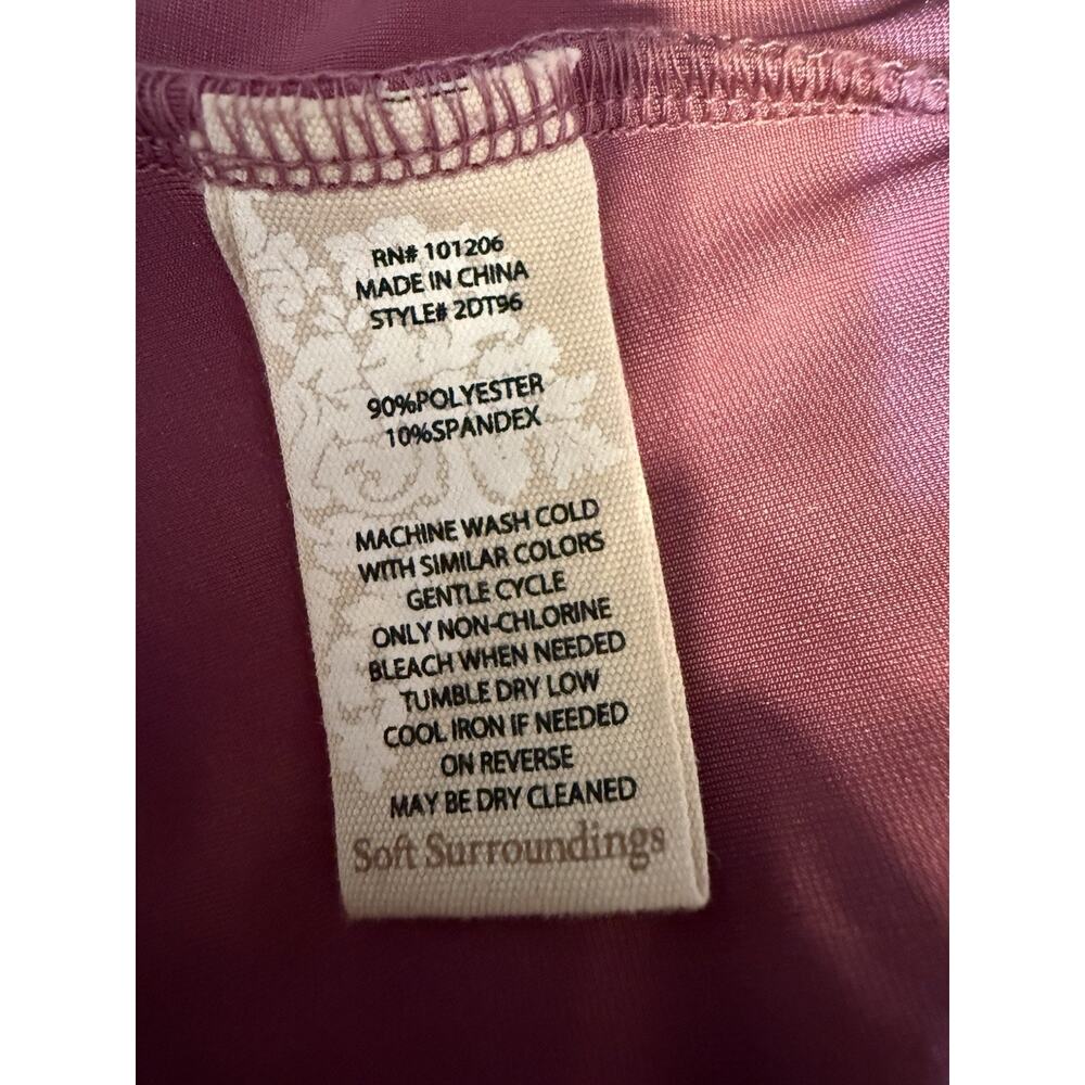 Soft Surroundings S Velvet Top Blouse Button Front Burgundy Stretch Soft - Picture 4 of 10